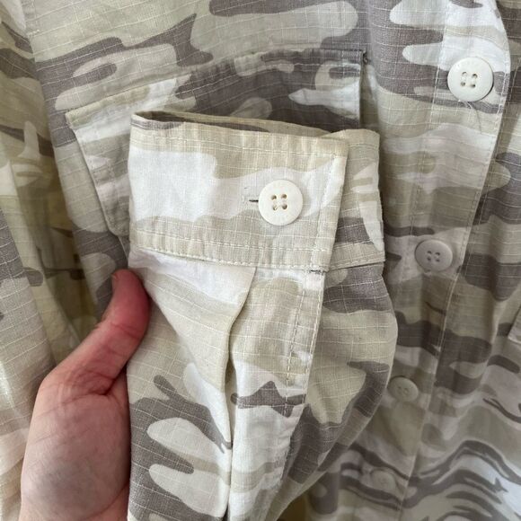 Anthropologie Sanctuary NWOT Neutral Camouflage Military Style Shacket Jacket - Picture 5 of 9